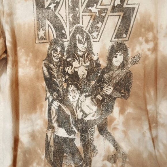 KISS Men's Short Sleeve Band X-Large  T-shirt Cream Color - Picture 2 of 8